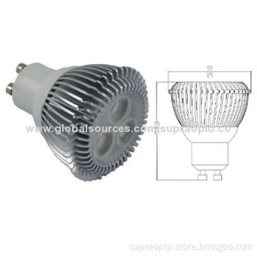 MR16 LED Spotlight with Silver White Shell, 3W Power Consumption and 45 Degrees, Beam Angle
